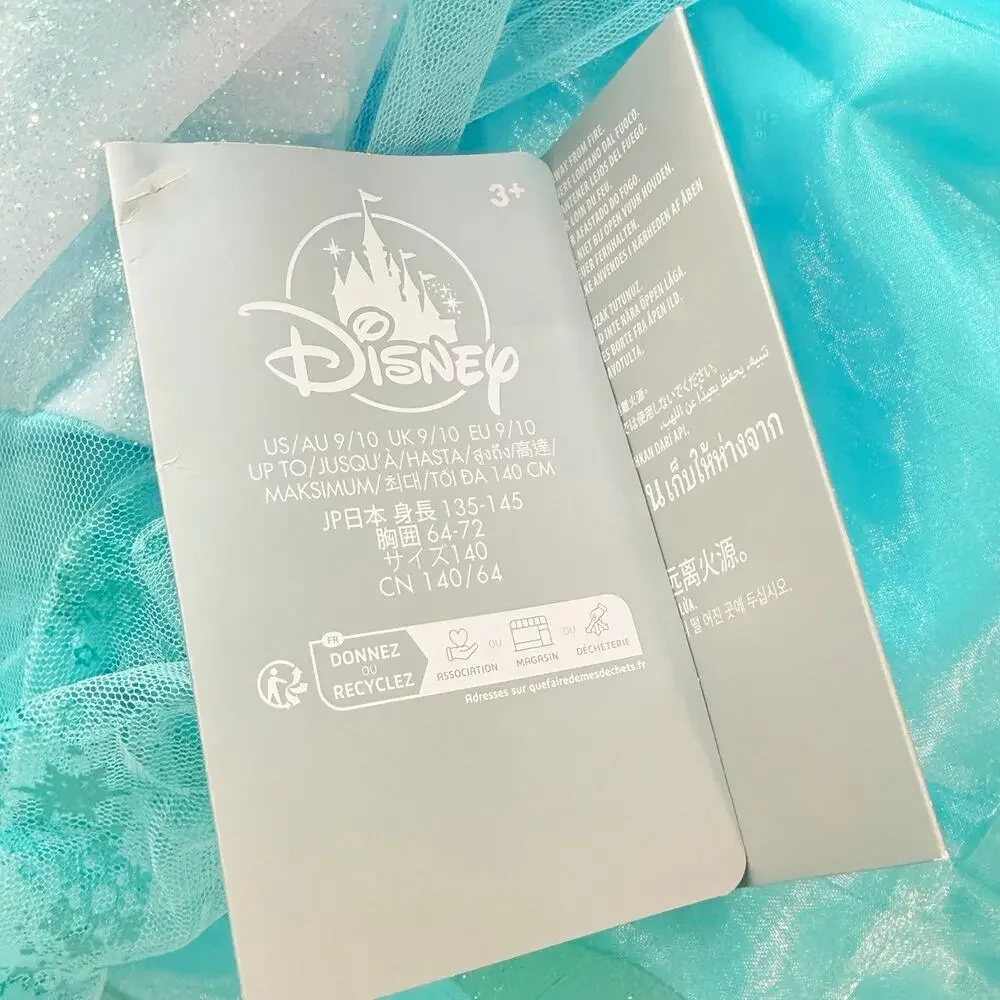 Disney Store Frozen Princess Elsa Costume Dress Girls Size 9/10 Gown Halloween